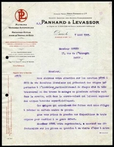 1925 PANHARD and LEVASSOR Invoice Engines Cars Automobiles Machine Tools - Picture 1 of 1