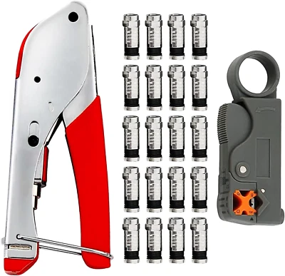 Juego de crimpadora de cables coaxiales RG59 RG6 herramienta de compresión coaxial tira de cables coaxiales Foto 1 de 4