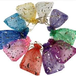 100pcs Glitter Organza Wedding Party Favor Gift Candy Sheer Bags Jewelry Pouch• - Picture 1 of 23