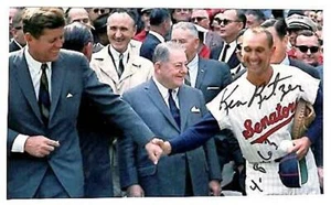 KEN RETZER Senators~ Autographed Photograph w/ JFK, 1963 Opening Day - Picture 1 of 1