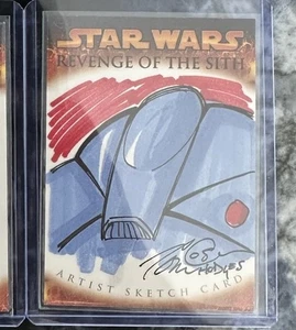2005 Topps Star Wars Revenge of the Sith Sketch Battle Droid Artist Tom Hodges - Picture 1 of 2