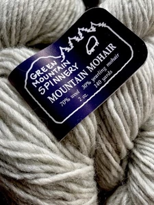 GREEN MOUNTAIN SPINNERY Yarn-Mountain  Mohair-Blizzard-2 skeins, 2 Oz Ea NEW - Picture 1 of 4