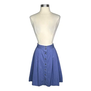 Vintage 1950’s L.L. Bean High-Waist Button-Down A-Line Midi Skirt Size 14 Cotton - Picture 1 of 6