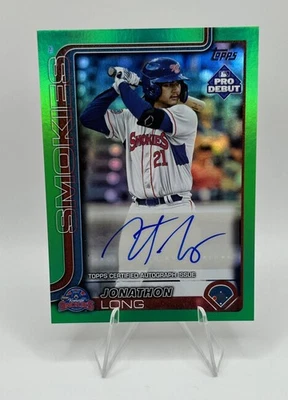 Jonathan Long 2025 Pro Debut Green Foil Auto /99 Chicago Cubs, Knoxville Smokies - Image 1 of 4