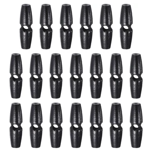 20 botones de palanca de madera 40 mm botón de costura oliva de un solo agujero, negro - Imagen 1 de 7