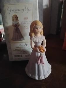 Figurina Compleanno Vintage Enesco Cresce Ragazze Età 11 Porcellana Bionda 1981 - Foto 1 di 7