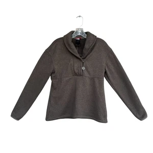 The North Face Fleece Cowl Neck Button Pullover Mocha Women's Size Large L - Picture 1 of 10
