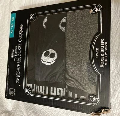 Disney The Nightmare Before Christmas 3 Pack Mens Boxer Briefs Briefly Stated XL - Image 1 of 4