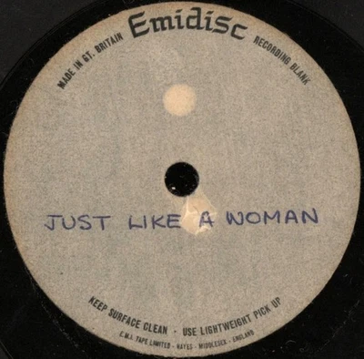 BOB DYLAN Just Like A Woman UK Emidisc 1-sided ACETATE 1966 VG - Image 1 of 2