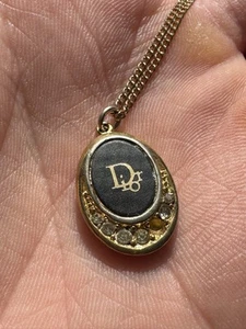 Vintage Christian Dior Gold Pendant Necklace - Picture 1 of 4