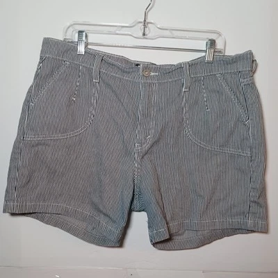 Pantalones Cortos Chinos Y2K Levi's 515 Azul Rayas Mujer Talla 16 Elastizados 34X5 Foto 1 de 4