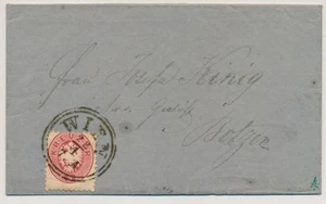 ÖSTERREICH EX PROVERA! 1866 5kr, EXTREM VERZÄHNT! Brief (Inhalt) WIEN - BOTZEN. - Imagen 1 de 2