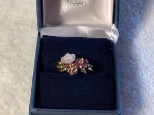 BRADFORD EX RING SZ 7.5 WHERE HOPE GROWS MIRACLES BLOSSOM TOPAZ YELLOW ROSE GOLD - Picture 1 of 5