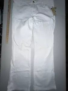 Michael Kors Low-Rise Bootcut Denim Jeans Women Size 12 White Stretch NEW NWT - Picture 1 of 15