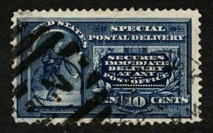 US 1895 #E5 Special Delivery 10c Blue Messenger Running VF Thin Used - Picture 1 of 2