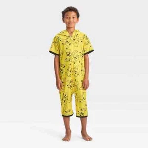 Pokemon Pikachu Pajama Romper - Yellow Boys size XS -(4/5) NEW - Picture 1 of 4