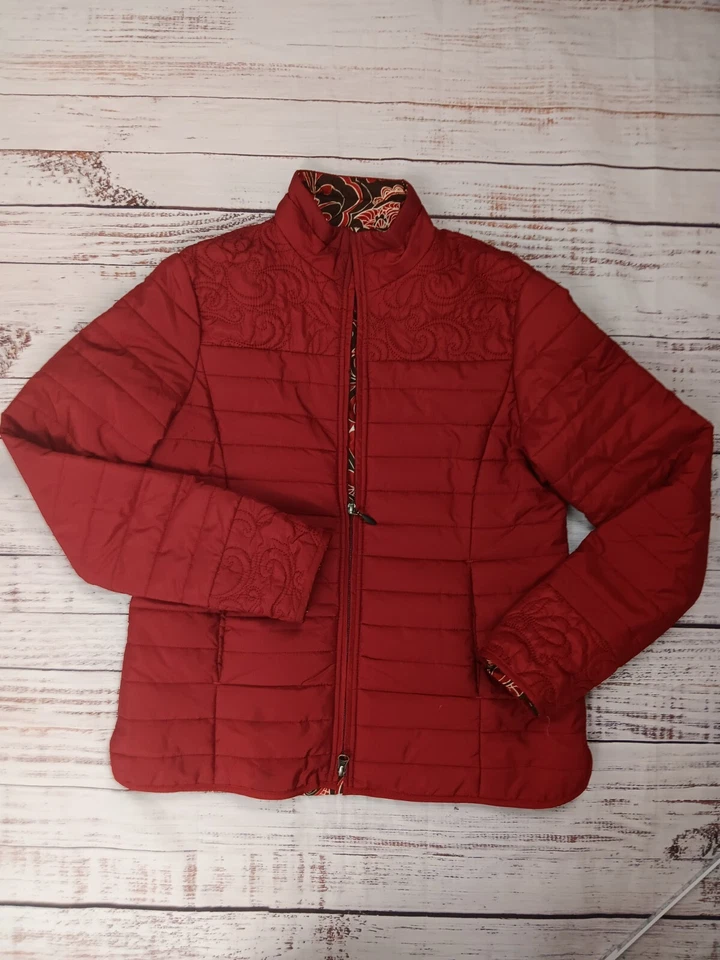 Jaqueta Aventura Puffer Feminina Média Acolchoada Isolada Zíper Completo Floral  - Imagem 1 de 4