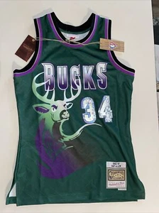 Mitchell & Ness Ray Allen 1996 Milwaukee Bucks 75th Anni Swingman Jersey Size S - Picture 1 of 2