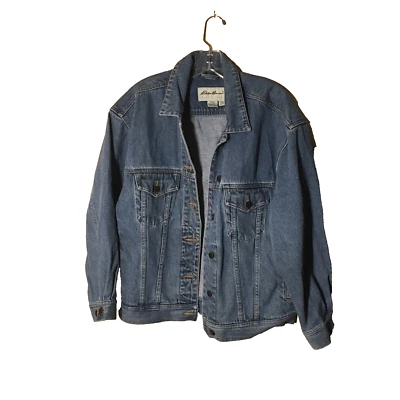 Винтажный Eddie Bauer джинсовой ткани куртка женщин средний Chore работы куртка кнопки карманы - Изображение 1 из 4