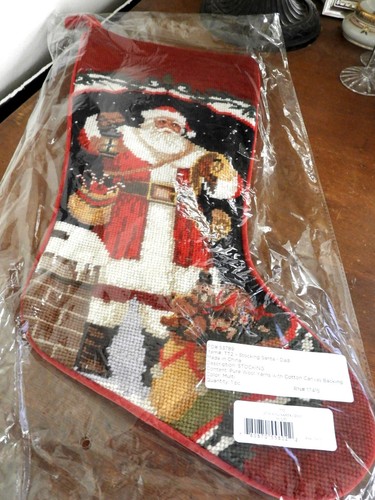 Sferra Needlepoint Christmas Stocking ROOFTOP SANTA Wool - NEW! | eBay