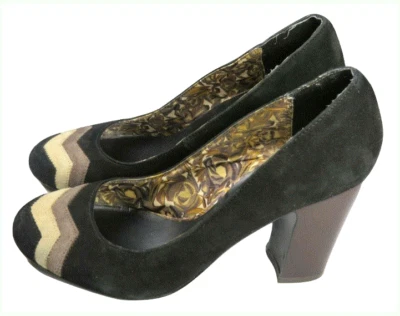 Zapatos de vestir Missoni para mujer 8 zapatos de salón tacones gamuza cuero Chevron diseñador Foto 1 de 4