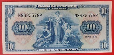 Germany Federal Republic 10 Mark 1949 Pick 16a aUNC - Image 1 of 2