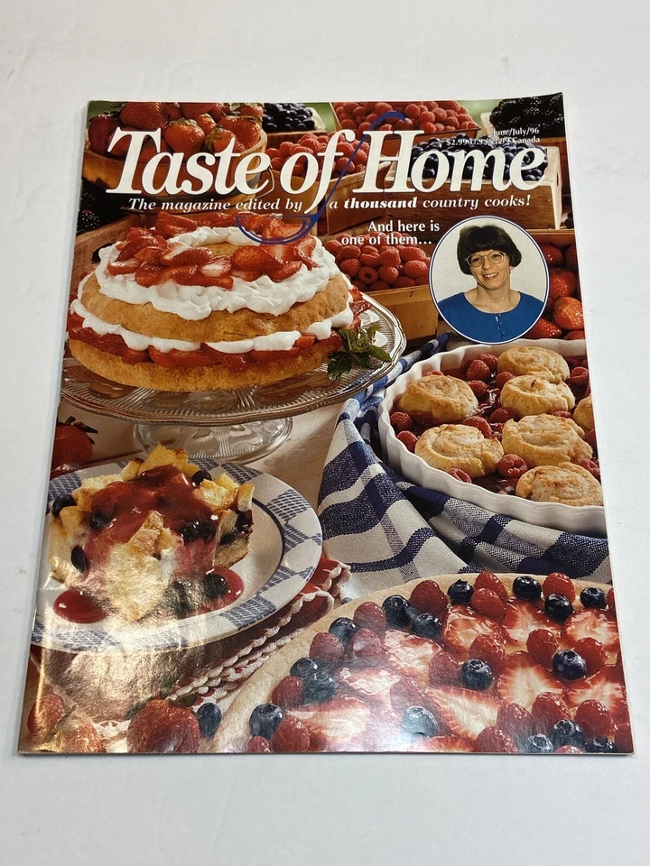 Taste of Home Magazine June July 1996 Pies Cucumbers Bean Recipes Salad Potlucks - Image 1 of 1