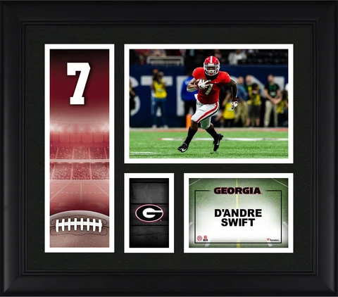 D'Andre Swift Georgia Bulldogs Framed 15x17 Player Core Collage Cover
