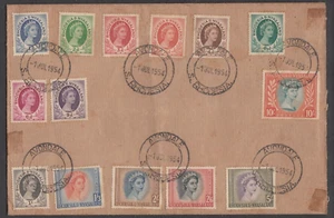 Rhodesia-Nyasaland 1954 QEII Set a 10/- en FDC sin dirección - Imagen 1 de 2