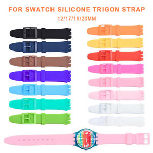 Silicone Strap For Swatch Jelly Three Eyes Classic 12/17/19/20MM Replacement