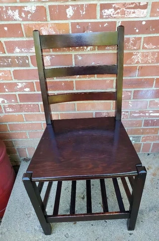 Vintage Mission Oak Style School Desk Chair Oak Storage Under And In Back #2 Cover