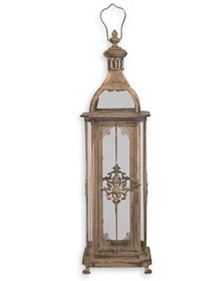 DEKO-VILLA.DE Laterne Windlicht Kuppeldach Kupfer Shabby Landhaus Vintage Metall Gr.S 51cm