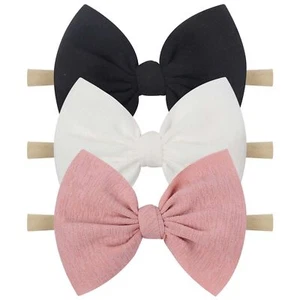 YanJie Baby Girls Nylon Headbands Newborn Bows Handmade Hair Bows Hairbands H - Picture 1 of 4