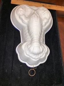 ITALY Lobster White Blue Ceramic ABC Bassano ART POTTERY MOLD WALL DECOR MCM Sea - Picture 1 of 7