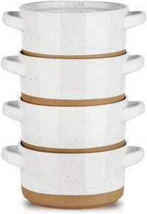 Soup Bowls with Handles Microwave Safe, Ceramic Soup Bowl Set of 4, 24 Oz Big So - Picture 1 of 6