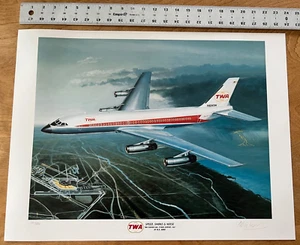 Luftfahrt Kunstdruck Trans World Airlines TWA Convair 880 "Speed, Smoke & Noise" - Bild 1 von 11