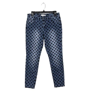 Artisan NY Skinny Jeans Women's Size 8 Dark Wash Velvet Black Velvet Polka Dots - Bild 1 von 6