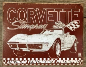 CORVETTE STINGRAY ~ American Performance Personified Chevrolet Tin Metal Sign - Picture 1 of 1