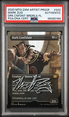Dark Confidant Borderless FOIL PROOF Double Masters NM PSA AUTH AUTO Mark Zug - Image 1 of 2