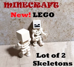 New Minecraft Skeletons Halloween Decorations LOT OF 2 Skeleton Guys Figures - Picture 1 of 3