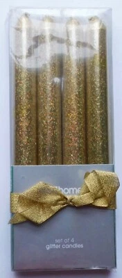 Juego de 4 velas cónicas doradas brillantes de 10" de alto, colección JCP Home Foto 1 de 4