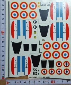 DECALS 1/72 JUNKERS JU-52 FRANCE – CARPENA DCC725 - Imagen 1 de 5