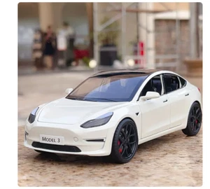 1:24 Tesla Model 3 Modell mit Sound Licht und Pullback Sammler versch. Farben - Bild 1 von 11