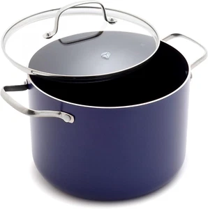 Blue Diamond 8 QT Stockpot with Lid, Diamond Infused Pfas-Free Ceramic Nonstick - Picture 1 of 12