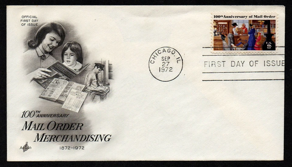 USA, SCOTT # 1468, ARTCRAFT FDC COVER - MAIL ORDER MERCHANDISING, CATALOG 1972 - Image 1 of 1