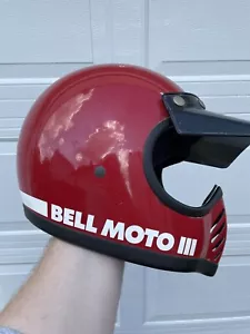 Vintage 1975 Bell Moto 3 Motorcycle Helmet Scooter Racing Dirt bike Bell Snell - Picture 1 of 12