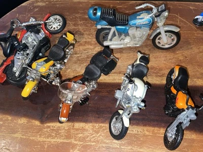 Lot of 7 Maisto Harley Davidson & BMW Diecast Toy Motorcycles Hot Wheels Variety - Image 1 of 4