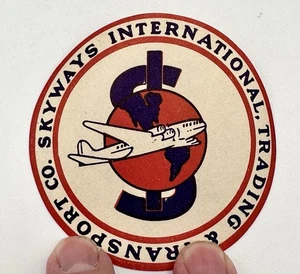 Vintage Skyways International Trading Transport Aufkleber - Bild 1 von 5