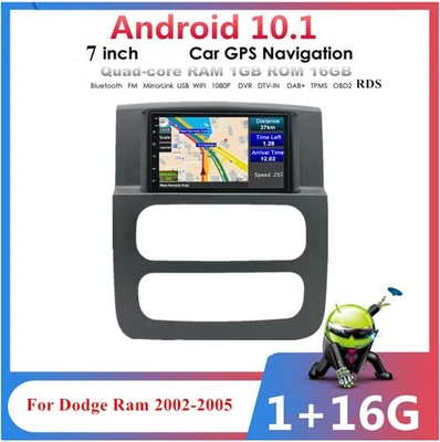 7'' Android Quad-core Car Stereo Radio GPS WIFI 4G For 2002-05 Dodge Ram Truck - Image 1 of 4