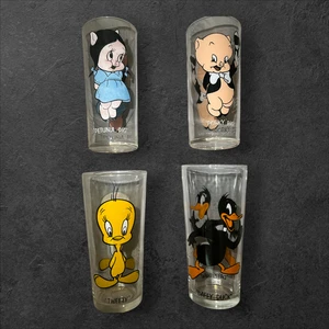 Lotto occhiali Looney Tunes Pepsi Porky Petunia Daffy Tweety vintage da collezione - Foto 1 di 6